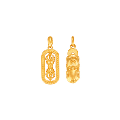 明牌珠宝金刚杵18K金吊坠