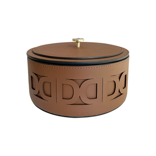 如是收纳盒猪鼻雕刻系列零食盒茶饼茶具收纳超厚马鞍皮乔迁礼物