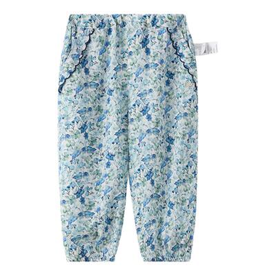 tartineetchocolat法国巧克力童装25夏季新款女童满印松紧腰长裤