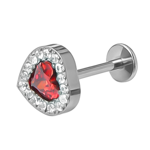 爆闪爱心5A锆石耳钉小巧镶钻医学钛合金插针款辣妹少女耳扣耳窝钉