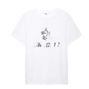 LINCCHIC金羽杰时装2024春夏新品圆领廓形印花大T恤女S241TS034Y