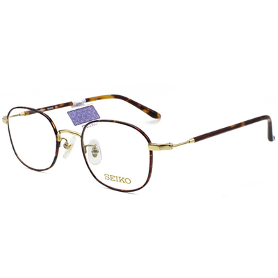 SEIKO精工眼镜框 男女时尚复古韩版圆形细框近视钛材眼镜架H03092