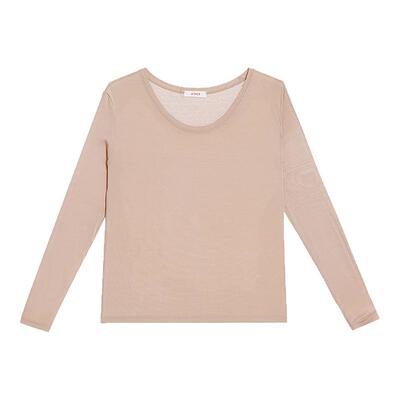 【奶皮衣】爱慕25秋冬奶皮轻暖保暖女士单层圆领长袖上衣AM72B771