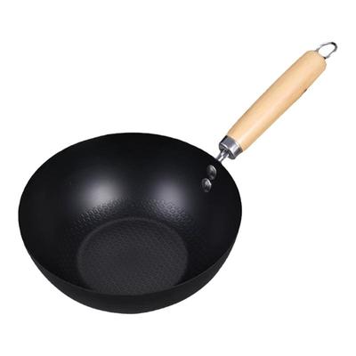 单人食迷你炒锅家用无涂层平底辅食炒菜小铁锅电磁炉适用免开锅