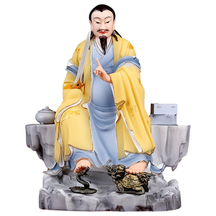 戴玉堂陶瓷真武大帝龟蛇玄武玄天上帝神像供奉家用德化白瓷摆件