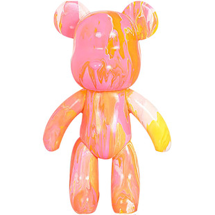 网红流体熊客厅摆件手工diy颜料白胚材料家居玄关卧室桌面装饰品