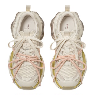 BeauToday厚底老爹鞋女款2026春季新款巨好看不累脚休闲运动鞋子