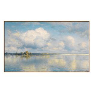 新品 康斯坦丁《天空之镜》版画客厅餐厅装饰画卧室玄关挂画油画