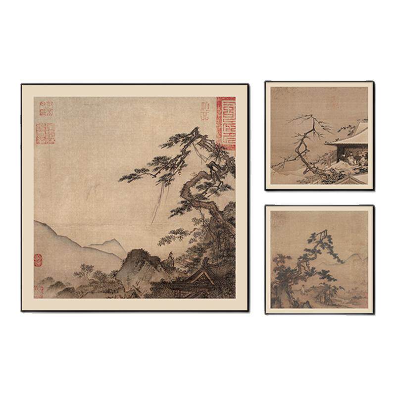 宋代美学新中式客厅沙发背景墙装饰画山水画中式茶室书房卧室挂画