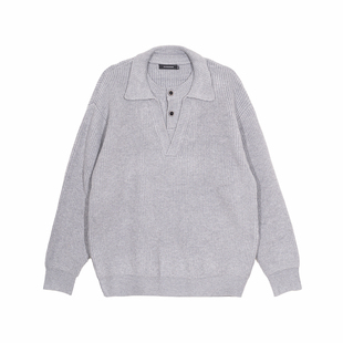 Hualun慵懒高级感毛衣冬季男款内搭假两件针织衫韩版痞帅休闲上衣