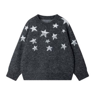 MUCMUKN【渐变星星】抗起球毛衣美丽诺羊毛混纺男女童冬季新款