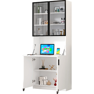 折叠书桌书架一体学习桌家用学生书柜伸缩写字桌电脑桌小户型FL18