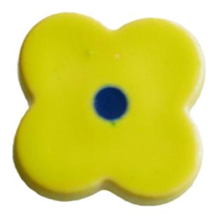 11mm一颗价英国Textile Garden柠檬黄花蓝蕊树脂纽扣