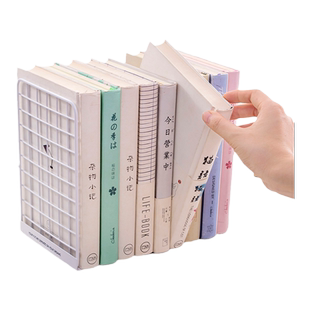 4片/2片简易网格高中生桌上夹书器学生用桌面课桌收纳放书立书夹书靠书立架简约时尚插书架子书夹板个性网状
