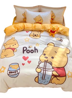 小熊维尼儿童卡通风男孩四件套