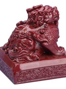 朱砂批发工艺品印章醒狮办公室店铺书房装饰摆件商务礼品
