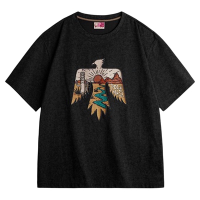 马登夏日复古民族风发泡印花T恤