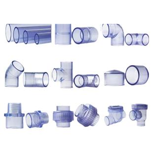 国标透明PVC管件配件给水管接头直接弯头三通45度弯头内牙外螺纹