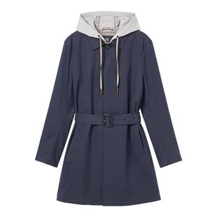 Aquascutum/雅格狮丹春夏新品男士时尚撞色中长款三合一风衣通勤