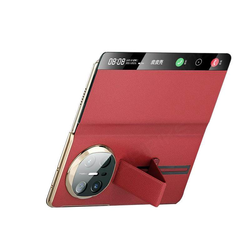 【官方正品】皮皮壳适用华为x6手机壳新款matex6典藏版头层牛皮腕带支架男女商务磁吸华为x5全包防摔超薄外壳