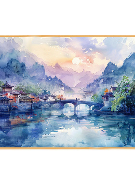 古风景色diy数字油画填充涂色
