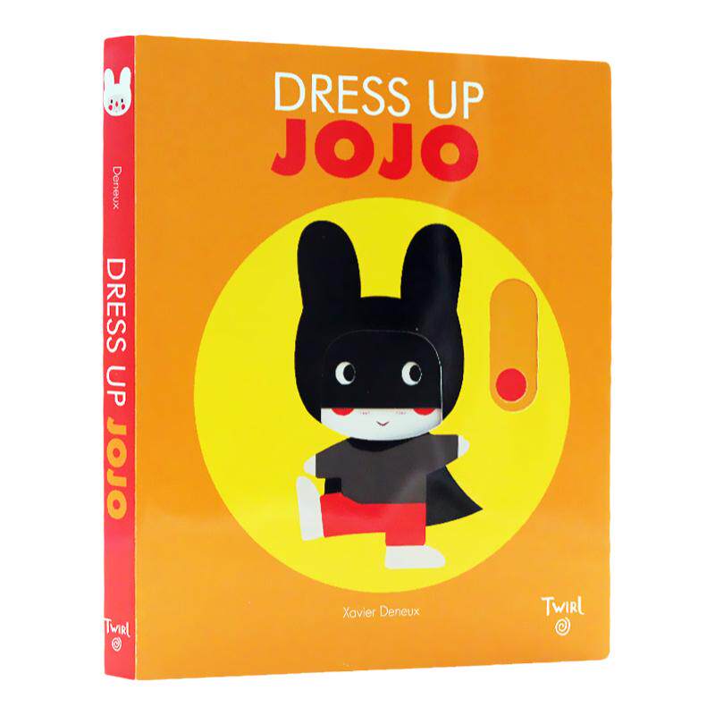 小兔子Jojo的变装Dress Up Jojo 英文原版绘本 纸板书 玩具书 游戏书 推拉滑动机关操作书 5-6岁