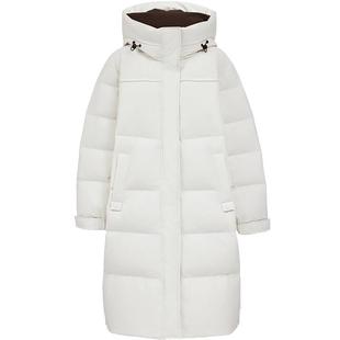 Vero Moda奥莱羽绒服女2025冬季新款90白鸭绒连帽撞色中长款外套