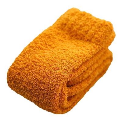 3双装珊瑚绒袜子女睡眠情侣小腿袜加绒地板袜春秋季纯棉长筒袜男