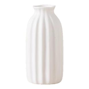 素烧哑光白色陶瓷插花小花瓶创意简约客厅欧式家居干花装饰品摆件