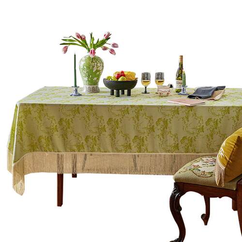 蜡笔派｜梅兰竹菊｜松竹桌布复古中式轻奢高级感圆桌餐桌茶几布Z