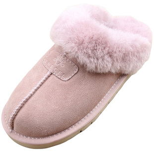秋冬皮毛一体拖鞋男女居家防滑毛毛保暖加厚纯羊毛棉拖鞋桑坡星拖