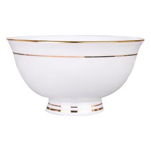 金边骨瓷饭碗家用高档白色景德镇陶瓷防烫高脚碗米饭碗精致小汤碗