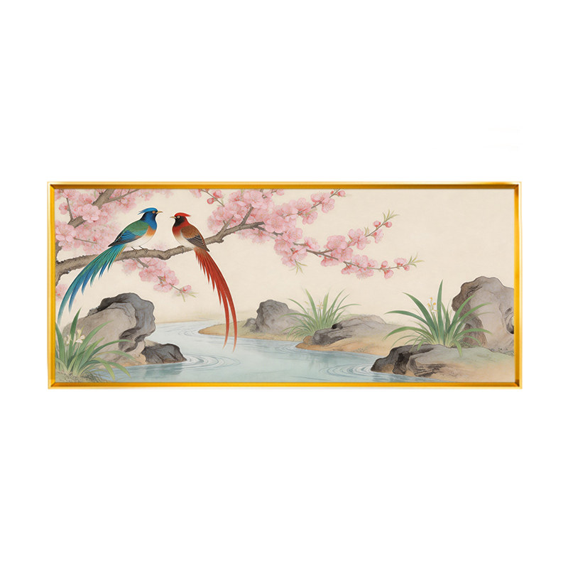 中式花鸟山水图横版十字绣全绣2026新款精美印花线绣新手满绣自绣