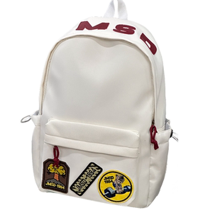 美式复古书包女ins风高颜值初中生高中生大容量双肩包个性背包男