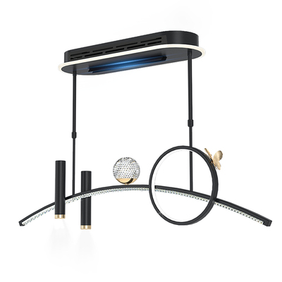 2025年新款餐厅无叶风扇吊扇一体吊灯饭厅餐桌高级感中山灯具全屋