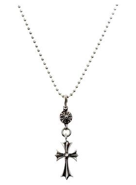 单球十字架项链纯银做旧锁骨链接头毛衣链朋克嘻哈男女情侣同款潮