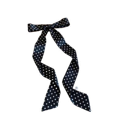 长条波点小丝巾系脖装饰领巾丝带