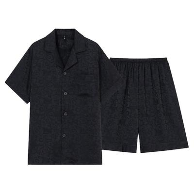 睡衣男夏季短袖冰丝绸高级感套装