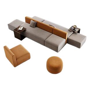 现代创意办公室休闲卡座沙发酒店4S店奶茶店等候布艺沙发茶几组合