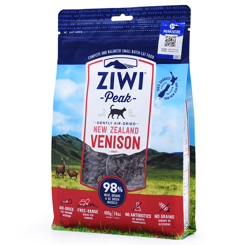 ziwipeak防伪鹿肉冻干400g猫零食