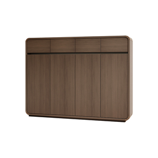 新中式实木鞋柜家用门口楼道外靠墙入户门玄关柜大容量鞋架