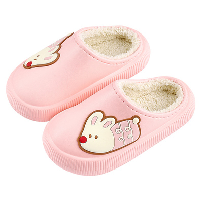防水儿童棉拖鞋女童冬季新款2025室内中大童家居女孩可爱拖鞋外穿