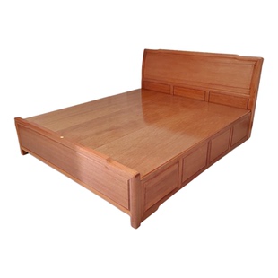 进口红木菠萝格木床素面带抽1.8米双人实木床中式主卧大床厂直销