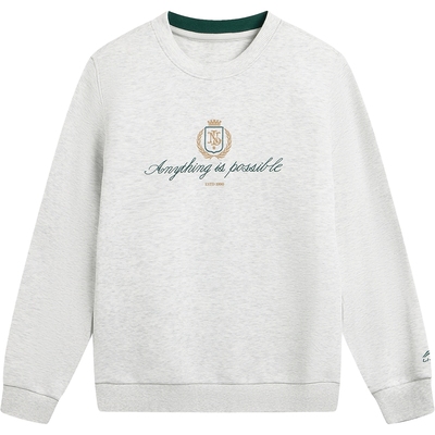 李宁男子刺绣无帽卫衣吸汗上衣