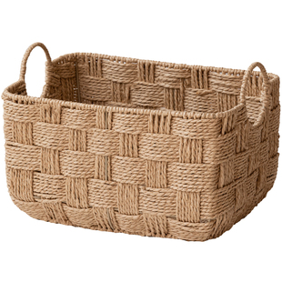 日式桌面收纳篮收纳筐厨房卫生间储物筐零食杂物藤编收纳盒收纳框