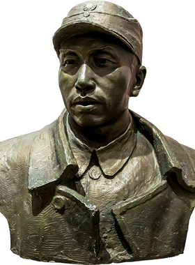 八路军将领左权玻璃钢仿铜户外