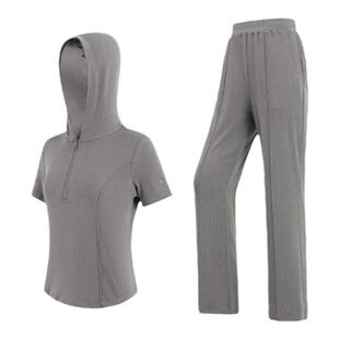 骆驼瑜伽服套装女款夏季晨跑服户外高弹透气运动服休闲修身健身服