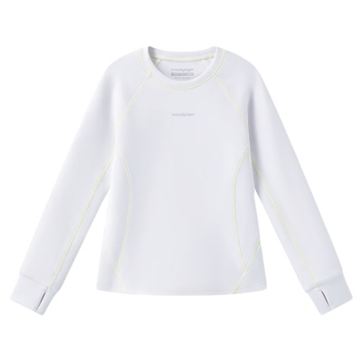 moodytiger女童白色卫衣25秋童装