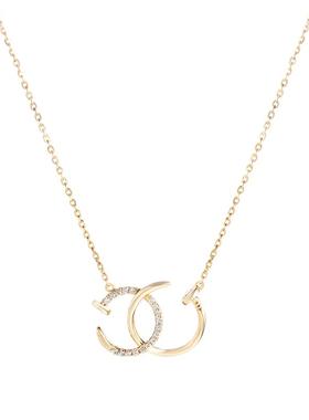 双C钉子纯银项链女女生生日礼品