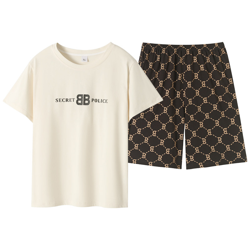 新款芬腾休闲2025年睡衣男士纯棉短袖短裤夏季家居服套装家居服薄